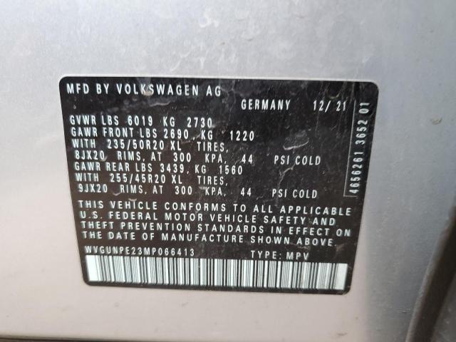 WVGUNPE23MP066413 - 2021 VOLKSWAGEN ID.4 PRO S ვერცხლისფერი ფოტო 12