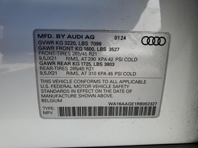 WA16AAGE1RB052327 - 2024 AUDI Q8 E-TRON PRESTIGE WHITE photo 14