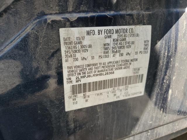 2LMPJ8LR9HBL28368 - 2017 LINCOLN MKX RESERVE Mavi fotoğraf 13