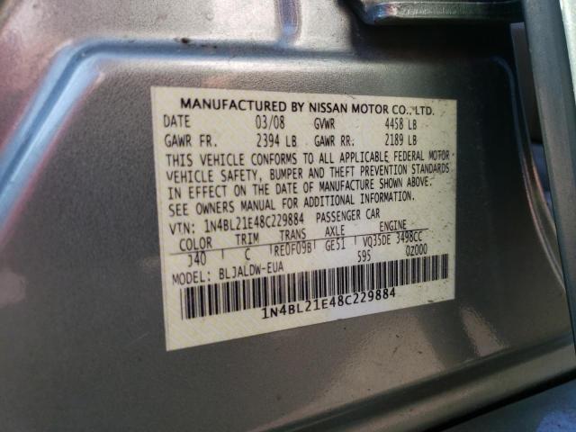 1N4BL21E48C229884 - 2008 NISSAN ALTIMA 3.5SE GREEN photo 12