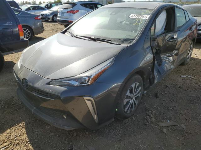 JTDL9MFU0M3024940 - 2021 TOYOTA PRIUS LE GRAY photo 2