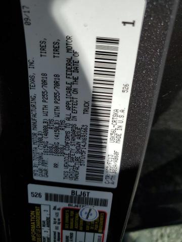 5TFUY5F14JX691663 - 2018 TOYOTA TUNDRA DOUBLE CAB SR/SR5 CHARCOAL photo 12