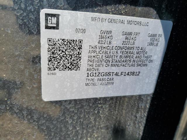 1G1ZG5ST4LF143812 - 2020 CHEVROLET MALIBU RS 石墨色 照片 12