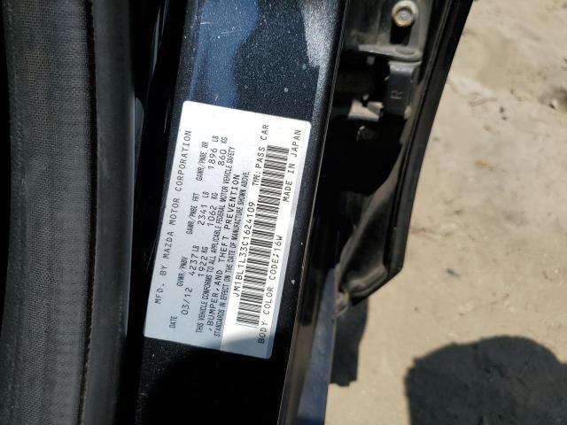 JM1BL1L33C1624109 - 2012 MAZDA SPEED 3 BLACK photo 12