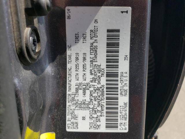 5TFRM5F17EX080436 - 2014 TOYOTA TUNDRA DOUBLE CAB SR/SR5 GRAY photo 13