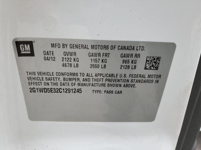 2G1WD5E32C1291245 - 2012 CHEVROLET IMPALA POLICE WHITE photo 13