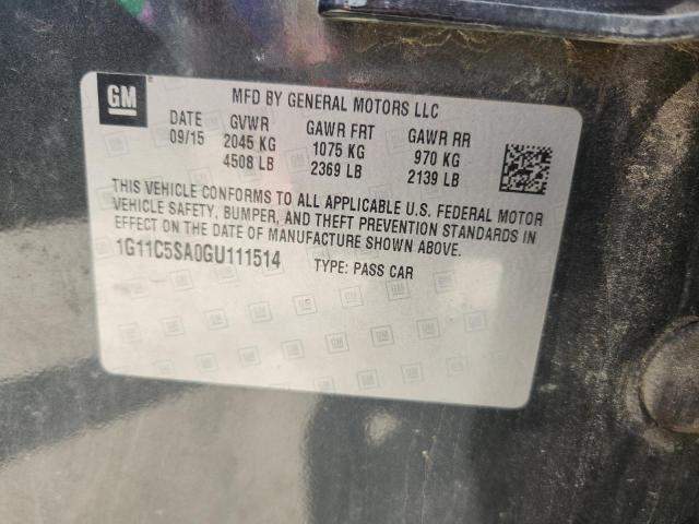 1G11C5SA0GU111514 - 2016 CHEVROLET MALIBU LIM LT 灰色 照片 12