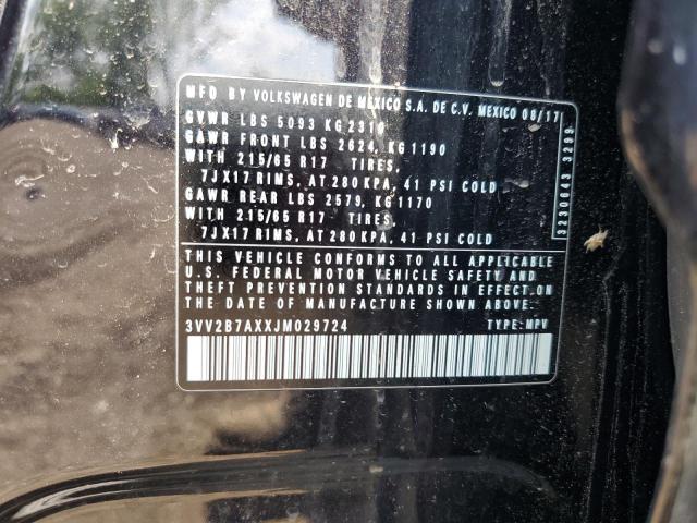 3VV2B7AXXJM029724 - 2018 VOLKSWAGEN TIGUAN SE Qara foto 13