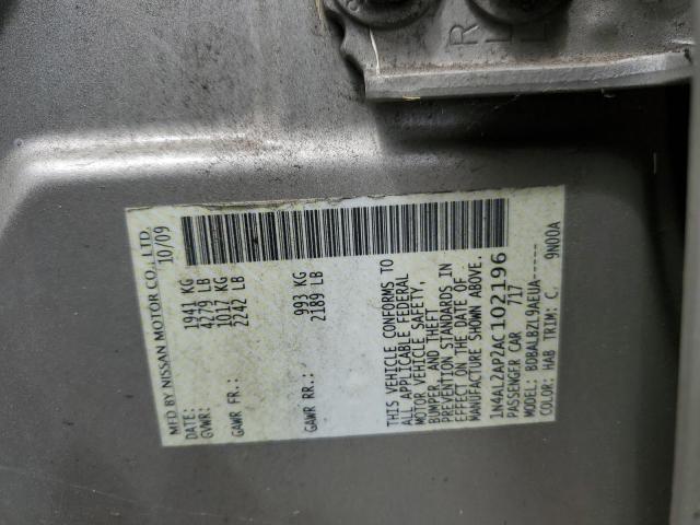 1N4AL2AP2AC102196 - 2010 NISSAN ALTIMA BASE Brun photo 12