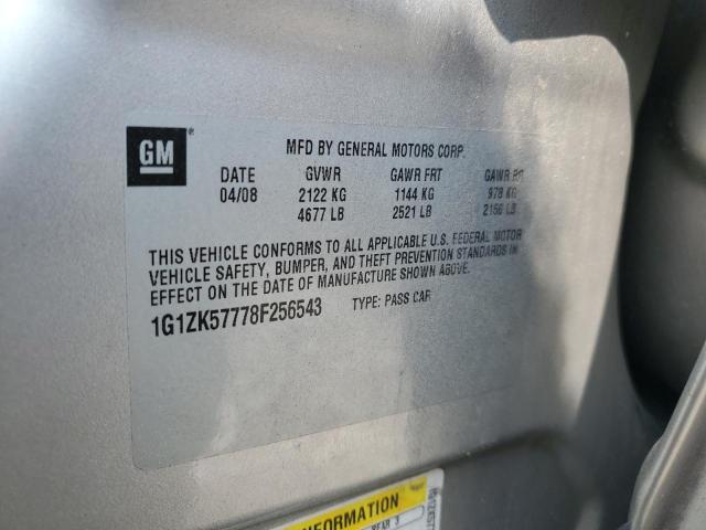 1G1ZK57778F256543 - 2008 CHEVROLET MALIBU LTZ Gümüş foto 12