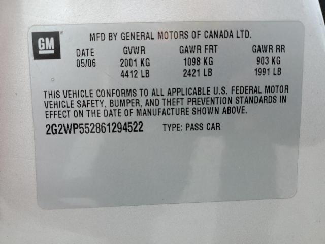 2G2WP552861294522 - 2006 PONTIAC GRAND PRIX 银色 照片 12