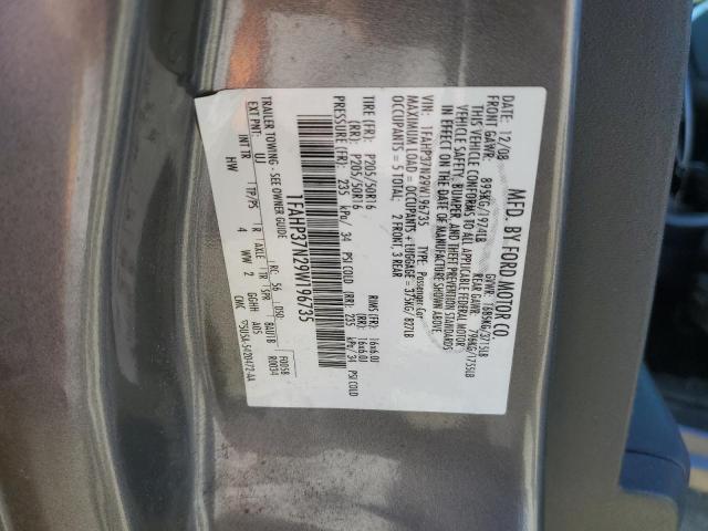 1FAHP37N29W196735 - 2009 FORD FOCUS SEL GRAY photo 12