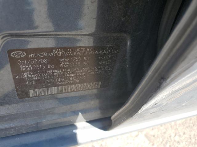 5NPET46C29H527057 - 2009 HYUNDAI SONATA GLS GRAY photo 12