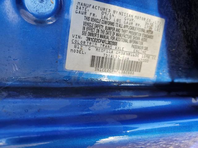 3N1CE2CP4FL382888 - 2015 NISSAN VERSA NOTE S BLUE photo 10