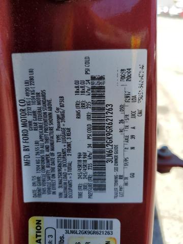 3LN6L2GK9GR621263 - 2016 LINCOLN MKZ RED photo 12