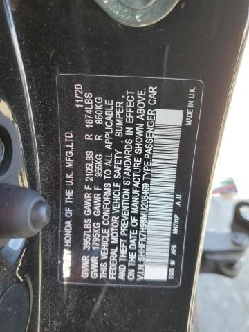 SHHFK7H98MU208469 - 2021 HONDA CIVIC SPORT TOURING BLACK photo 12