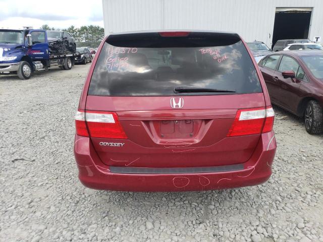 5FNRL38216B035047 - 2006 HONDA ODYSSEY LX BURGUNDY photo 6