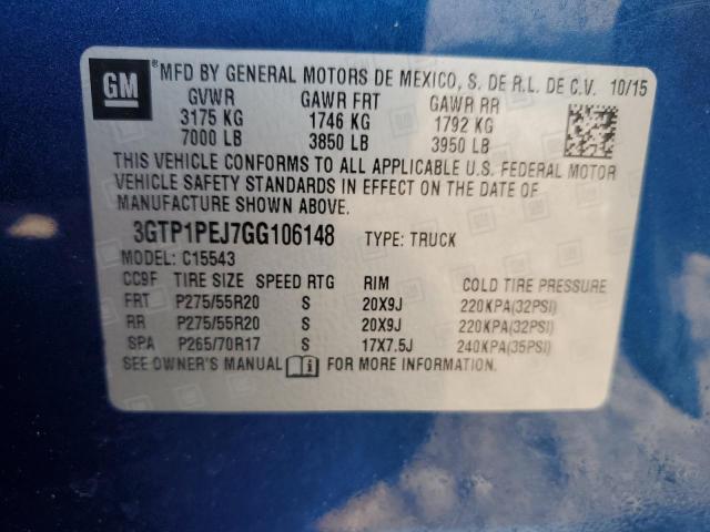 3GTP1PEJ7GG106148 - 2016 GMC SIERRA C1500 DENALI BLUE photo 12