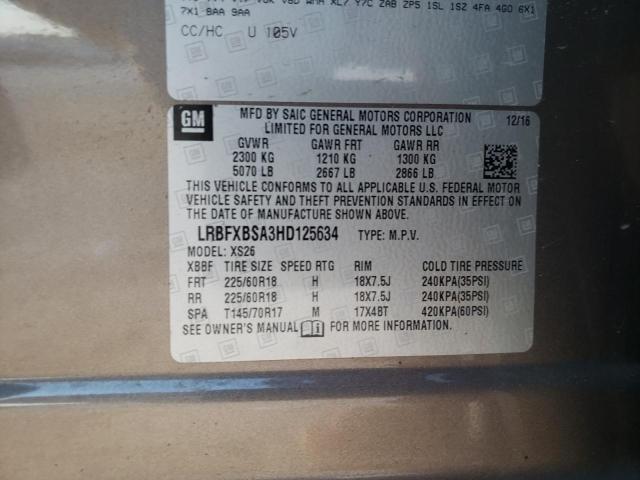 LRBFXBSA3HD125634 - 2017 BUICK ENVISION ESSENCE GOLD photo 13