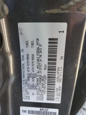 5TFUY5F17JX712697 - 2018 TOYOTA TUNDRA DOUBLE CAB SR/SR5 CHARCOAL photo 12