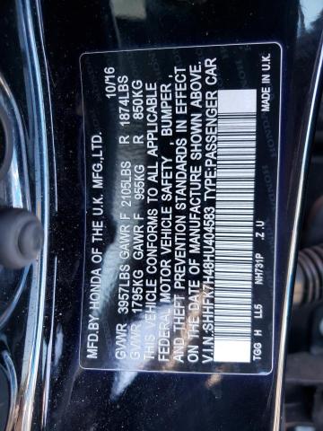 SHHFK7H48HU404583 - 2017 HONDA CIVIC SPORT 黑色 照片 12