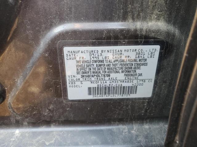 3N1AB7AP1DL778709 - 2013 NISSAN SENTRA S/S S CHARCOAL photo 13