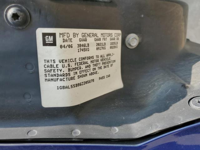 1G8AL55B86Z205678 - 2006 SATURN ION LEVEL 3 BLUE photo 12