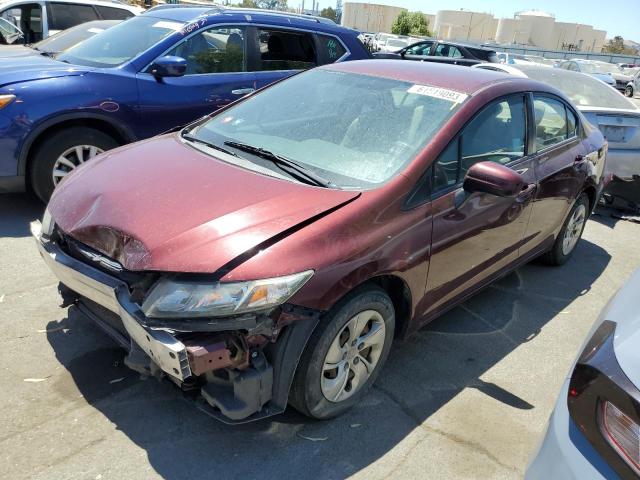 2HGFB2F58FH539393 - 2015 HONDA CIVIC LX RED photo 1