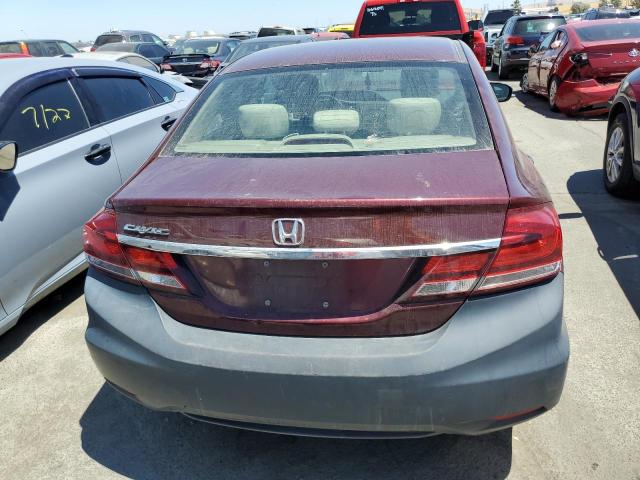 2HGFB2F58FH539393 - 2015 HONDA CIVIC LX RED photo 6