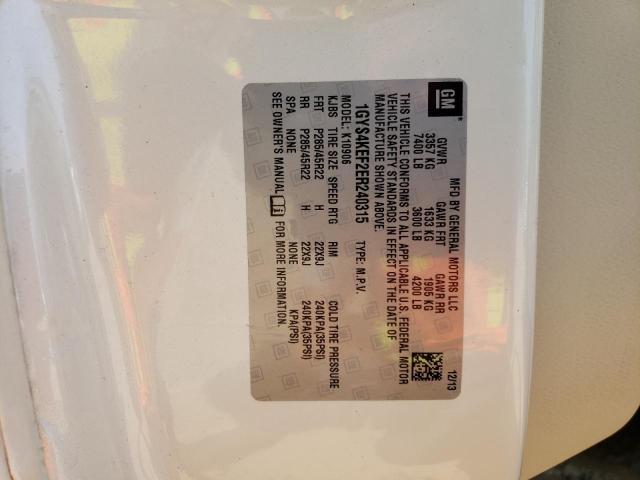 1GYS4KEF2ER240315 - 2014 CADILLAC ESCALADE ESV PLATINUM თეთრი ფოტო 13