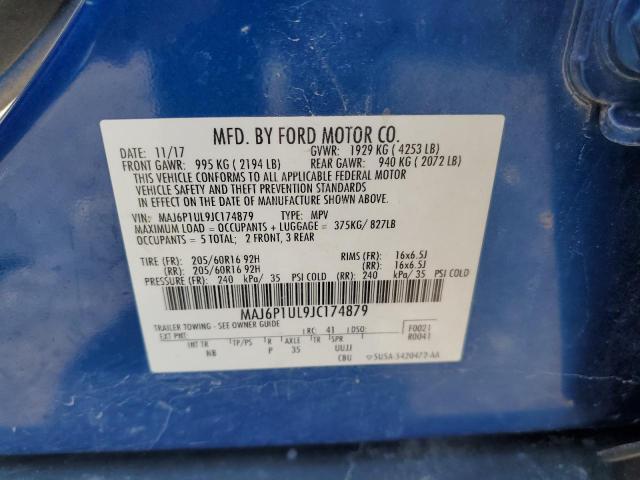 MAJ6P1UL9JC174879 - 2018 FORD ECOSPORT SE Azul foto 13