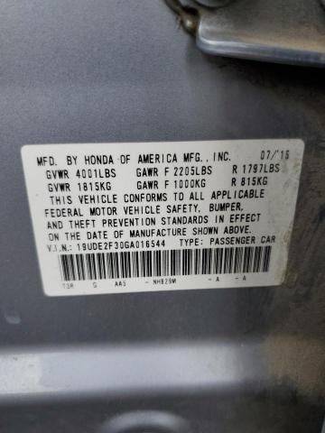 19UDE2F30GA016544 - 2016 ACURA ILX BASE WATCH PLUS BLUE photo 12