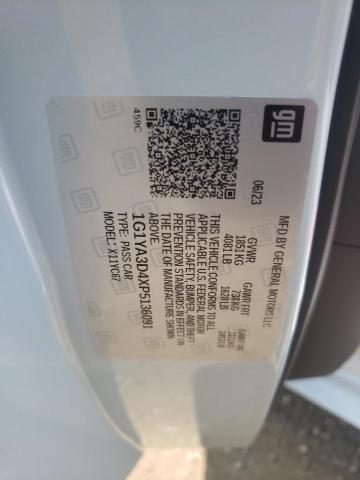 1G1YA3D4XP5136091 - 2023 CHEVROLET CORVETTE STINGRAY 1LT WHITE photo 12