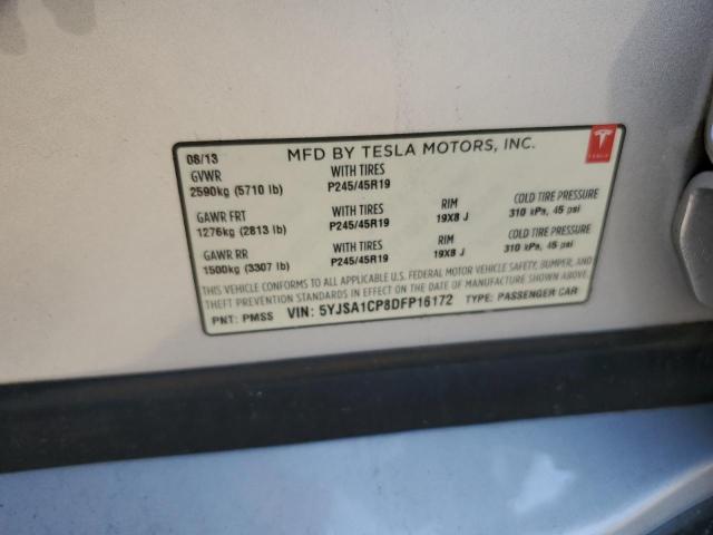 5YJSA1CP8DFP16172 - 2013 TESLA MODEL S Сріблястий фото 13