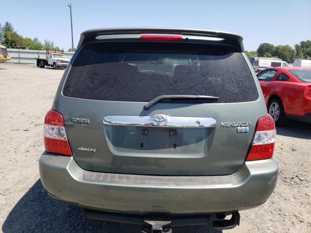 JTEHW21A670046104 - 2007 TOYOTA HIGHLANDER HYBRID GREEN photo 6