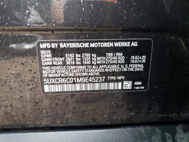 5UXCR6C01M9E45237 - 2021 BMW X5 XDRIVE40I GRAY photo 13