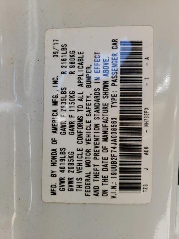 19UUB2F74JA008563 - 2018 ACURA TLX ADVANCE WHITE photo 13