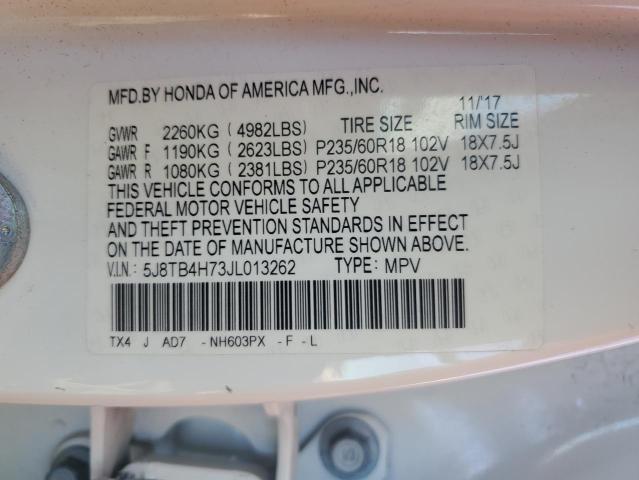 5J8TB4H73JL013262 - 2018 ACURA RDX ADVANCE WHITE photo 14