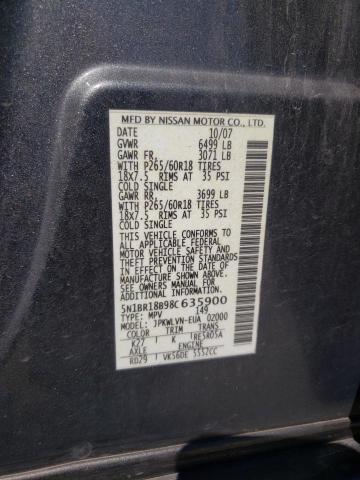 5N1BR18B98C635900 - 2008 NISSAN PATHFINDER LE 石墨色 照片 13