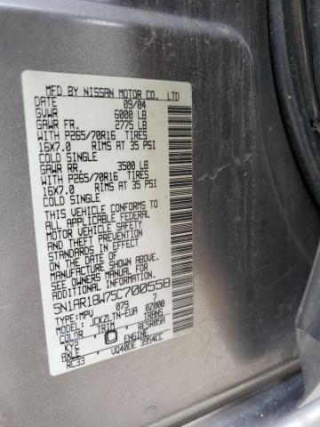 5N1AR18W75C700558 - 2005 NISSAN PATHFINDER LE GRAY photo 13