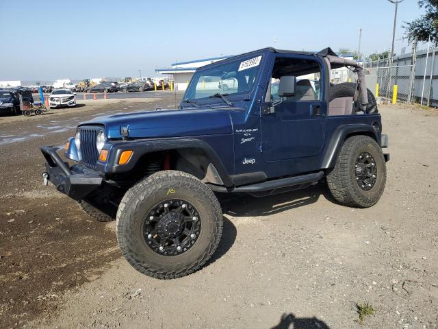 1J4FA49S91P357117 - 2001 JEEP WRANGLER / SPORT BLUE photo 1