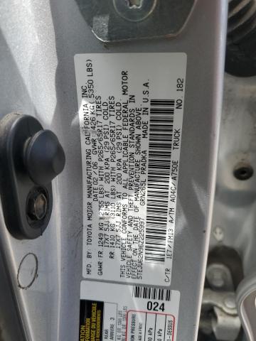 5TEJU62N96Z225997 - 2006 TOYOTA TACOMA DOUBLE CAB PRERUNNER SILVER photo 12