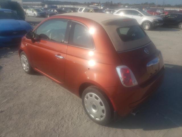 3C3CFFDR4DT693496 - 2013 FIAT 500 POP ORANGE photo 2