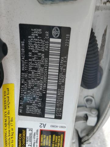 4T1BK3DB5CU442085 - 2012 TOYOTA AVALON BASE 白色 照片 12