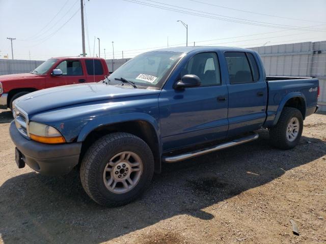 1D7HG38N34S770130 - 2004 DODGE DAKOTA QUAD SPORT BLUE photo 1