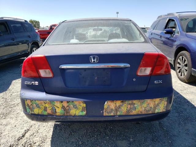 2HGES26781H552196 - 2001 HONDA CIVIC EX BLUE photo 6