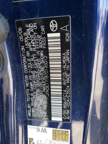 JTKDE177870145012 - 2007 TOYOTA SCION TC BLUE photo 12