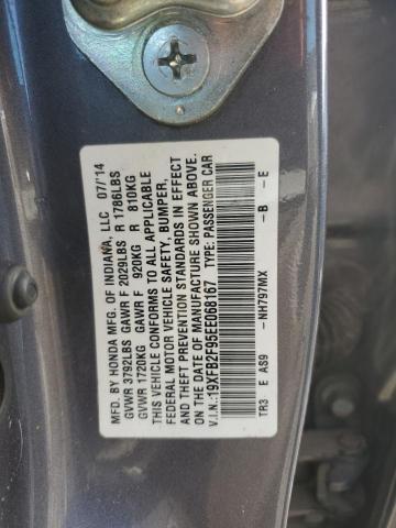 19XFB2F95EE068167 - 2014 HONDA CIVIC EXL GRAY photo 13
