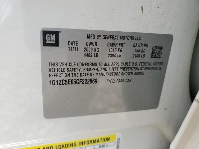 1G1ZC5E05CF222869 - 2012 CHEVROLET MALIBU 1LT WHITE photo 12