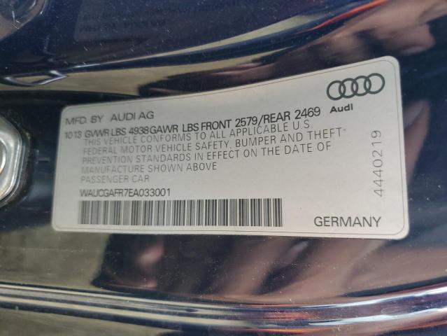 WAUCGAFR7EA033001 - 2014 AUDI S5 PREMIUM PLUS BLUE photo 12